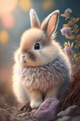 Fototapeta premium rabbit on the ground