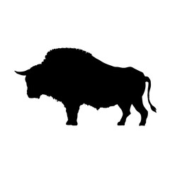 Bison silhouette isolated - vector icon