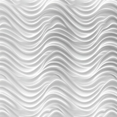 Seamless subtle white glossy soft waves transparent background texture overlay. Abstract wavy embossed marble displacement, bump or height map. Simple panoramic banner wallpaper pattern. rendering