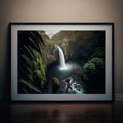 Framed Hawaiian waterfall - design, interior