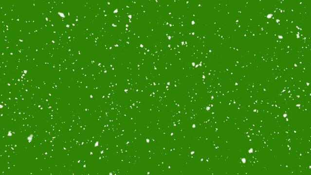 snow falling  on green screen
