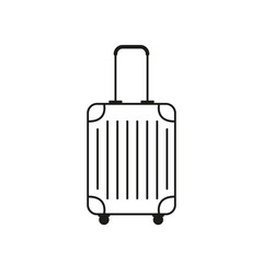 Baggage, luggage line icon, outline vector sign, linear style pictogram isolated on white. Symbol