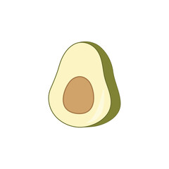 Avocado icon. Flat illustration of avocado vector icon isolated on white background