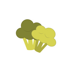 Broccoli, simple flat vector illustration logo