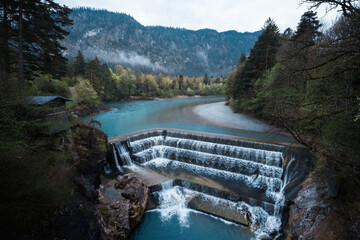 Lechfall Lech in Füssen Füßen Fuessen Wasserfall