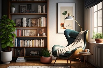 Cozy reading corner - Generative AI