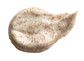 Sample of natural scrub on white background, top view