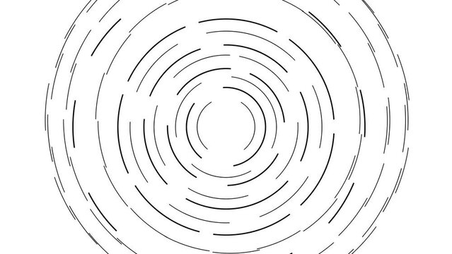 Circular Lines Abstract Circles Loop Animation On White Background. Line Circle Pattern Rotate On White Background. Futuristic And Tech Simple Backgrounds  