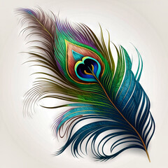 Abstract beautiful colored feathers. Abstract background or wallpaper. Wall art design.. Generative AI.