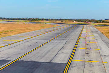 empty runway at the airport