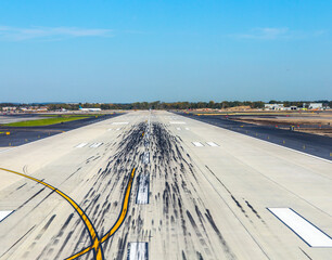 empty runway at the airport