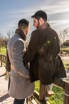 gay couple in love, hugging