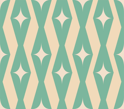 Mid-century modern wrapping paper in starburst pattern on light blue background. Inspired by Atomic era. Repeatable and seamless
