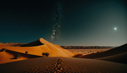 Fototapeta na wymiar tree in the desert sand dunes landscape Generative AI, Generativ, KI