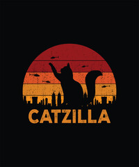 Catzilla pet T shirt design