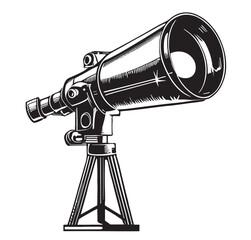 Telescope retro sketch hand drawn science illustration © BigJoy
