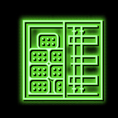 container transportation rebar neon glow icon illustration