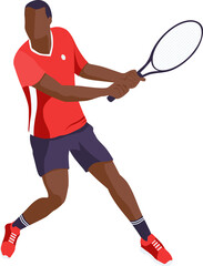 Obraz na płótnie Canvas A man playing tennis.