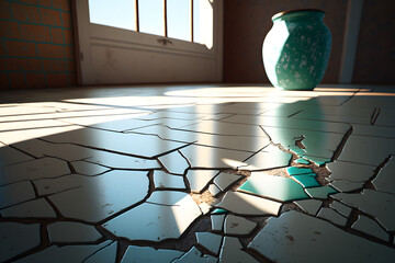 Damaged floors that need to be repaired. Generative AI