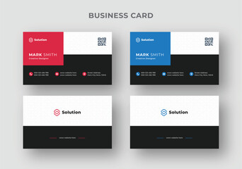 Simple and modern business card template with color variations