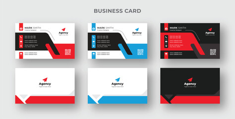 Fototapeta na wymiar Abstract-style corporate business card template