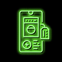online shop neon glow icon illustration