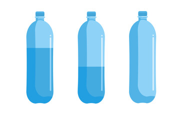 set of water bottles - vector illustrations, isolated