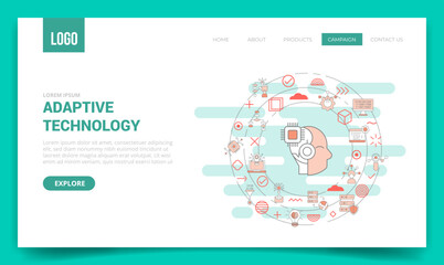 adaptive technology concept with circle icon for website template or landing page homepage