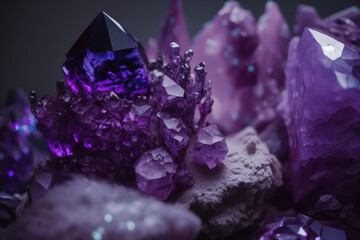 Mysterious purple crystal abstract generative background
