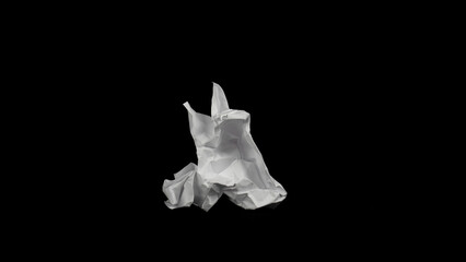 Crumpled paper ball. isolated on transparent background. illustration for businnes concept, banner, black bagraund