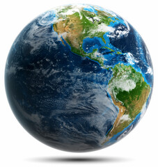 Planet Earth globe world map isolated