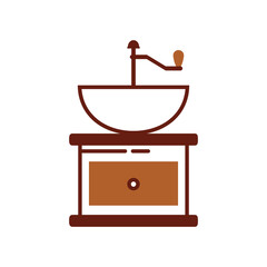 Manual coffee grinder PNG image icon with transparent background