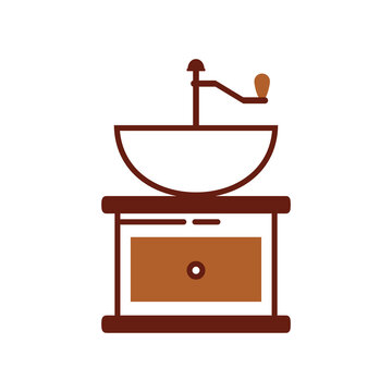 Manual coffee grinder PNG image icon with transparent background