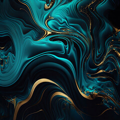 abstract background Texture, Fluid Art. Turquoise and blue waves