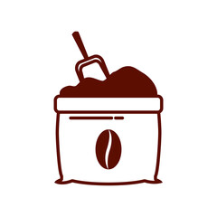 Coffee ground coffee bag PNG image icon with transparent background