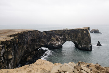 tourist places of Iceland cliffs above the ocean