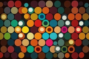Vibrant Circles: A Flat Wallpaper Bursting with Colorful Spheres, Generated by AI