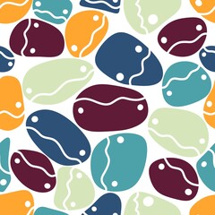 Cartoon ocean stones seamless jelly beans with face pattern for wrapping paper and kids clothes print