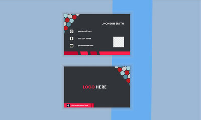 Title: Creative and modern business card template.Flat design vector abstract creative-Vector 