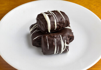 dark chocolate  top with white chocolate
