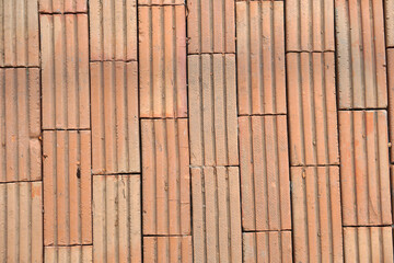 brown brick background corridor in the restaurant