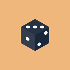 Vector illustration of dice icon, casino, gambling, kids games, luck, chance, jackpot.