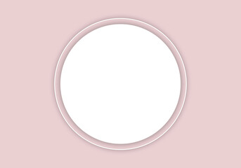 Fondo de círculo blanco superpuesto en un fondo rosa claro. 