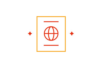 Isolated Minimalistic passport travel vector illustration in flat style design. Geometric vacation icon for website,app,ui ux,web design,business,marketing,landing,web development concept
