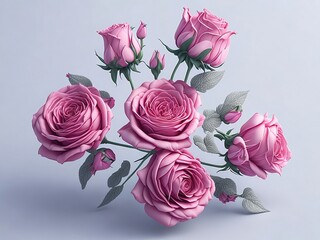 Floral background of pink roses, spring day, women's day, flower card, March 8, flowers for mother's day. generative ai