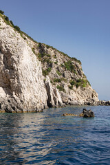Rock and sea in Zakynthos island Greece