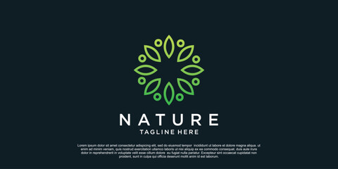 Nature logo design with unique concept Premium Vector Part 1