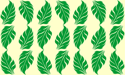 Fototapeta na wymiar Seamless pattern vector green leaves with leaves suitable for wallpaper background or printing