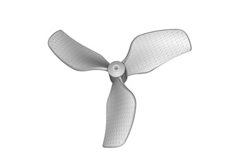 3D illustration of RC drone propeller isolated on white background - obrazy, fototapety, plakaty
