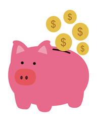 Piggy bank money savings concept.